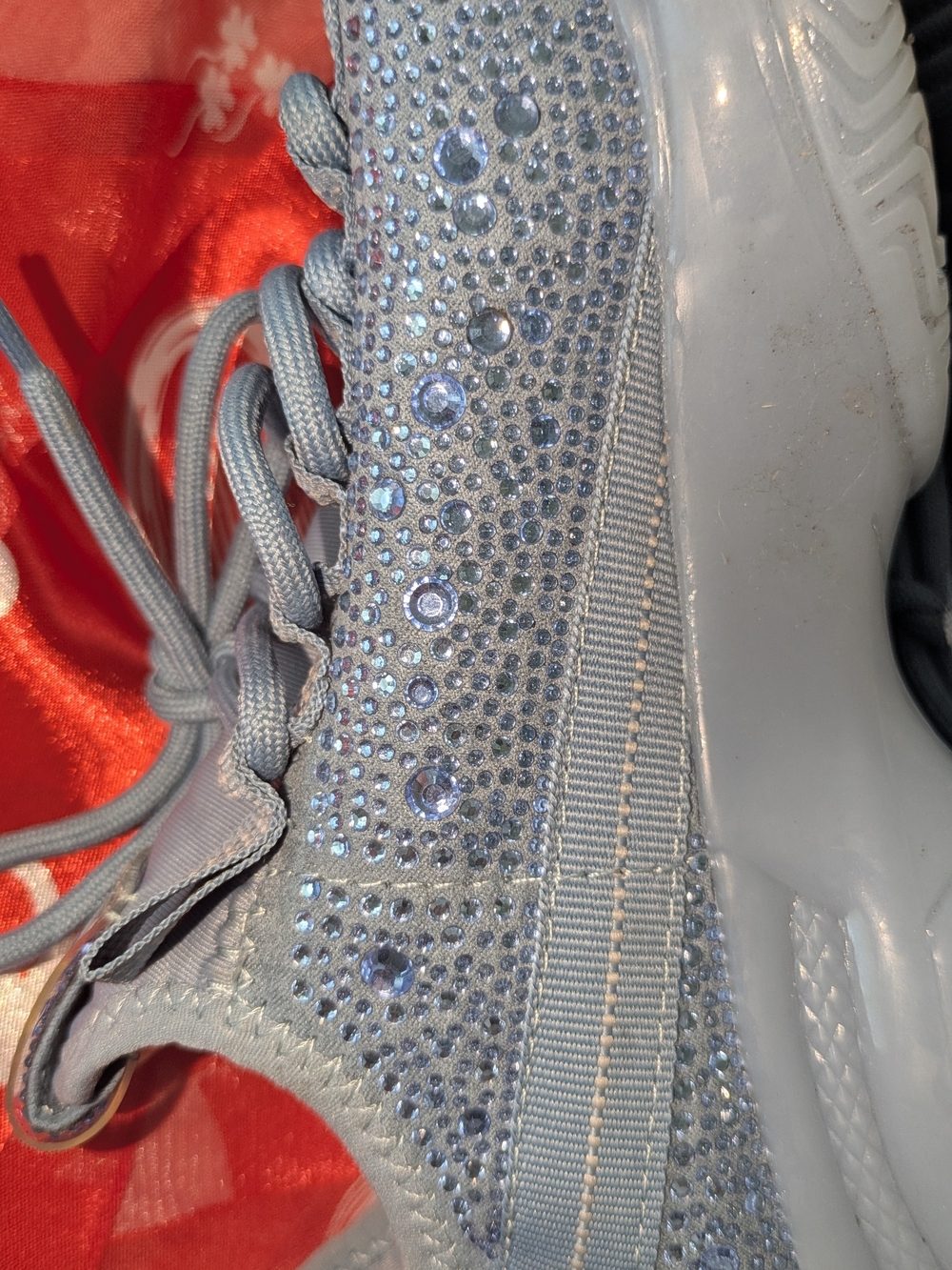 Steve Madden Maxima Light Blue Glitter Lace-Up Sneakers - Picture 3 of 8